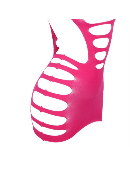 SUBBLIME 952273 BODYSTOCKING DE REJILLA ELSTICO MANGA LARGA ROSA TALLA ANICA