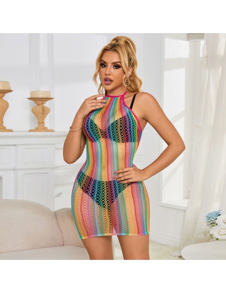 SUBBLIME 952341 BODYSTOCKING DE REJILLA ARCOIRIS TALLA ANICA