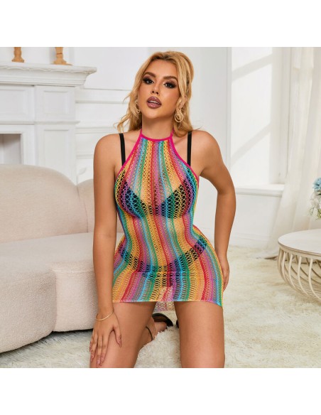 SUBBLIME 952341 BODYSTOCKING DE REJILLA ARCOIRIS TALLA ANICA