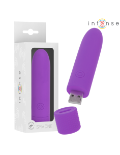 INTENSE SYMONE BALA VIBRADORA RECARGABLE POR USB 8 VIBRACIONES MORADO 10 X 22 CM