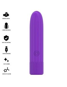INTENSE SYMONE BALA VIBRADORA RECARGABLE POR USB 8 VIBRACIONES MORADO 10 X 22 CM 2