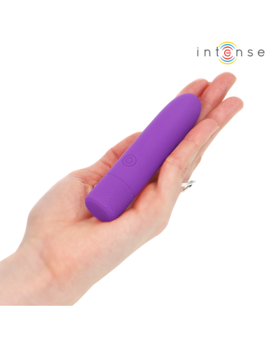 INTENSE SYMONE BALA VIBRADORA RECARGABLE POR USB 8 VIBRACIONES MORADO 10 X 22 CM