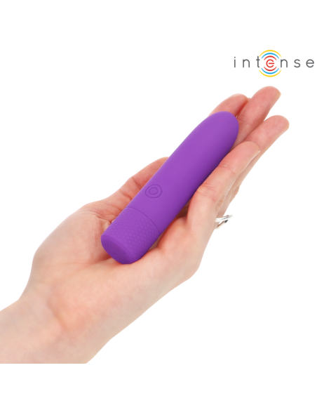 INTENSE SYMONE BALA VIBRADORA RECARGABLE POR USB 8 VIBRACIONES MORADO 10 X 22 CM