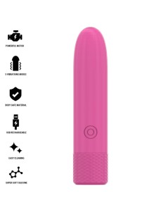 INTENSE SYMONE BALA VIBRADORA RECARGABLE POR USB 8 VIBRACIONES ROSA 10 X 22 CM 2