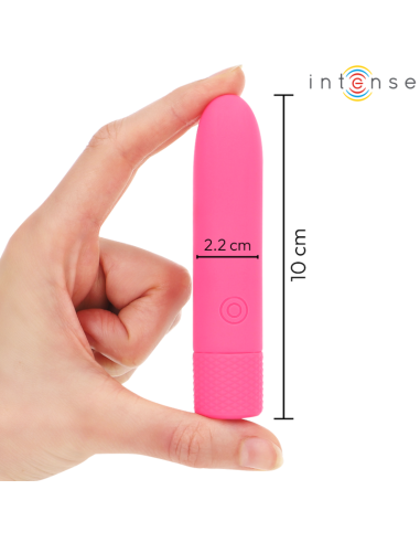 INTENSE SYMONE BALA VIBRADORA RECARGABLE POR USB 8 VIBRACIONES ROSA 10 X 22 CM
