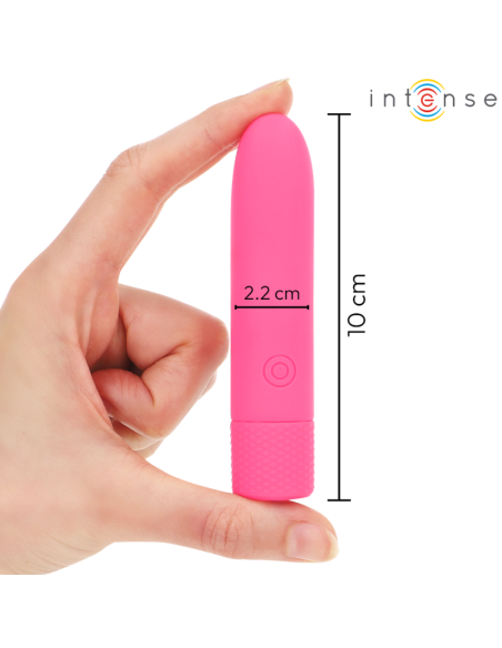INTENSE SYMONE BALA VIBRADORA RECARGABLE POR USB 8 VIBRACIONES ROSA 10 X 22 CM