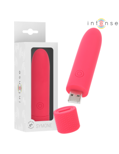 INTENSE SYMONE BALA VIBRADORA RECARGABLE POR USB 8 VIBRACIONES ROJO 10 X 22 CM