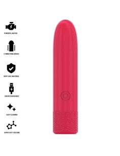 INTENSE SYMONE BALA VIBRADORA RECARGABLE POR USB 8 VIBRACIONES ROJO 10 X 22 CM 2