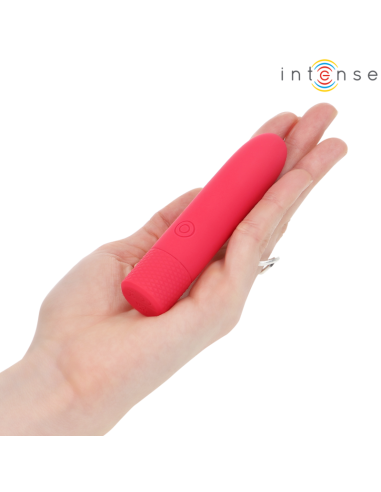 INTENSE SYMONE BALA VIBRADORA RECARGABLE POR USB 8 VIBRACIONES ROJO 10 X 22 CM