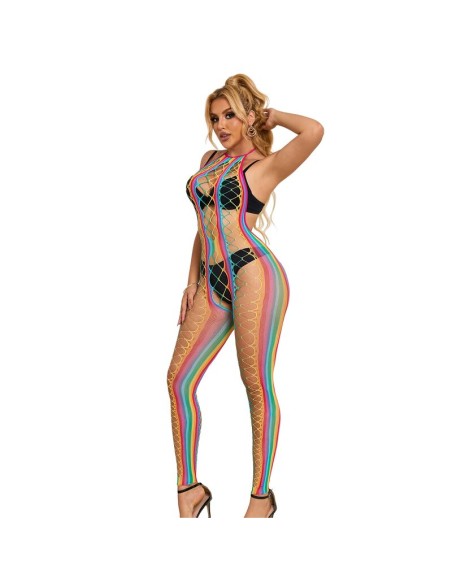 SUBBLIME 952358 BODYSTOCKING DE REJILLA CUELLO HALTER ARCOIRIS TALLA ANICA