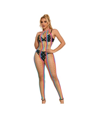 SUBBLIME 952358 BODYSTOCKING DE REJILLA CUELLO HALTER ARCOIRIS TALLA ANICA