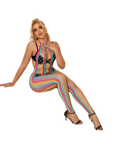 SUBBLIME 952358 BODYSTOCKING DE REJILLA CUELLO HALTER ARCOIRIS TALLA ANICA