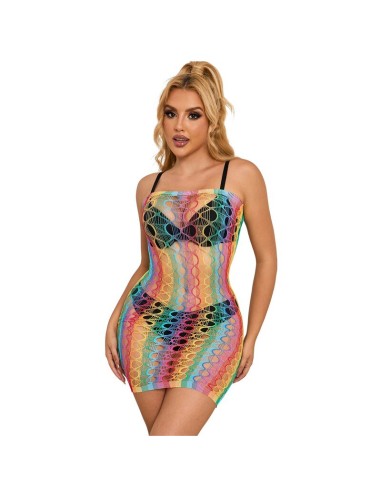 SUBBLIME 952365 BODYSTOCKING DE REJILLA HOMBROS DESCUBIERTOS ARCOIRIS TALLA ANICA