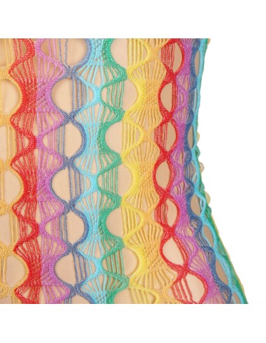SUBBLIME 952365 BODYSTOCKING DE REJILLA HOMBROS DESCUBIERTOS ARCOIRIS TALLA ANICA