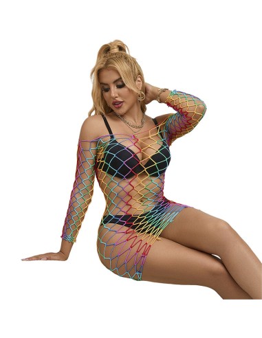 SUBBLIME 952426 BODYSTOCKING DE REJILLA MANGA LARGA ARCOIRIS TALLA ANICA