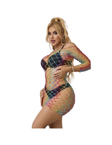 SUBBLIME 952426 BODYSTOCKING DE REJILLA MANGA LARGA ARCOIRIS TALLA ANICA