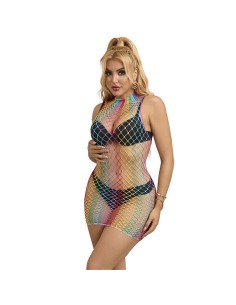 SUBBLIME 952433 BODYSTOCKING DE REJILLA SIN MANGAS CON CUELLO ALTO ARCOIRIS TALLA ANICA