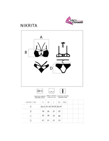 LIVCO CORSETTI FASHION NIKRITA LC 90674 SUJETADOR PANTIES NEGRO S