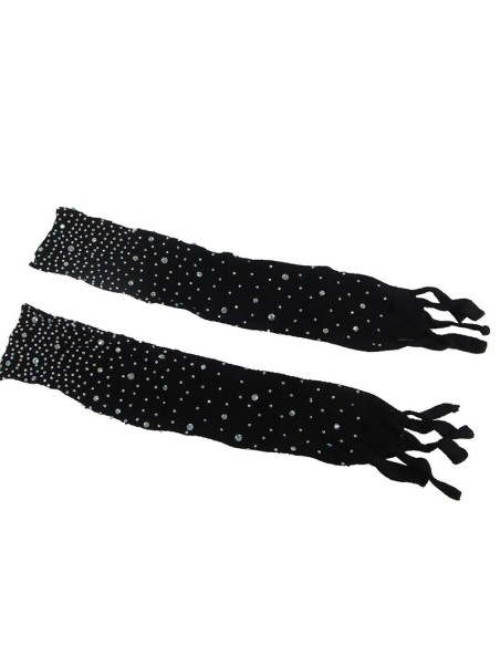 SUBBLIME 952174 BODYSTOCKING DE REJILLA CON GUANTES Y DIAMANTES NEGRO TALLA ANICA