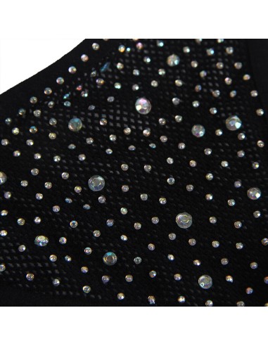 SUBBLIME 952174 BODYSTOCKING DE REJILLA CON GUANTES Y DIAMANTES NEGRO TALLA ANICA