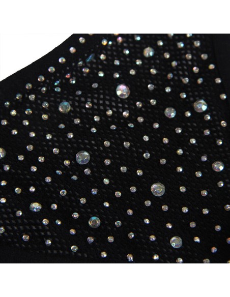 SUBBLIME 952174 BODYSTOCKING DE REJILLA CON GUANTES Y DIAMANTES NEGRO TALLA ANICA