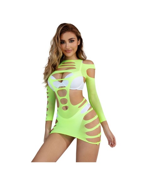 SUBBLIME 952280 BODYSTOCKING DE REJILLA ELSTICO MANGA LARGA VERDE TALLA ANICA
