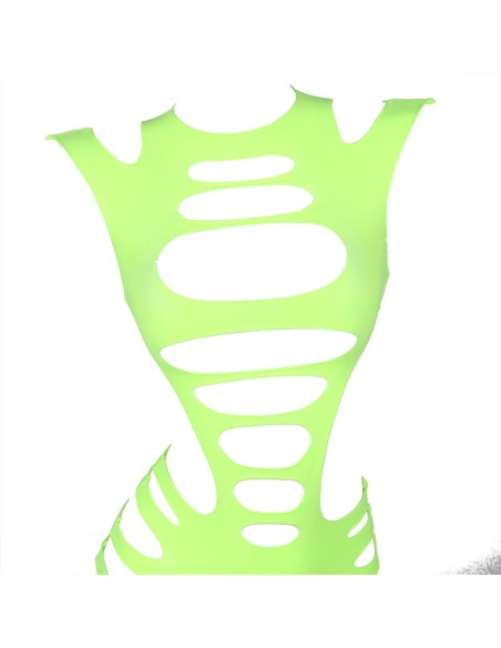 SUBBLIME 952280 BODYSTOCKING DE REJILLA ELSTICO MANGA LARGA VERDE TALLA ANICA