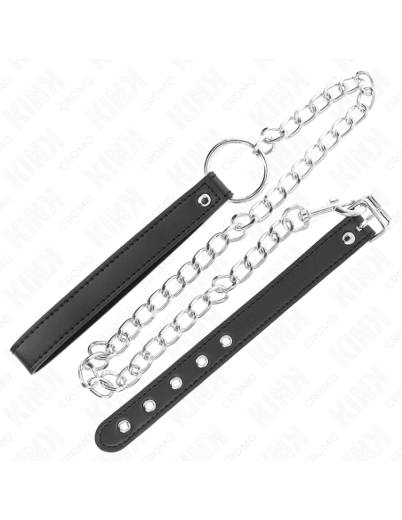 KINK ANILLO PENE CUERO 215 X 2 CM CON CADENA METAL 60 CM Y CORREA DE CUERO
