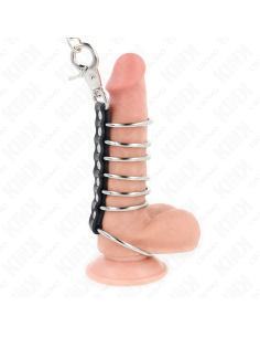 KINK 7 ANILLOS PENE METAL 38 CM A 5 CM CONECTADOS CON POLIPIEL Y CADENA METAL 100 CM 2