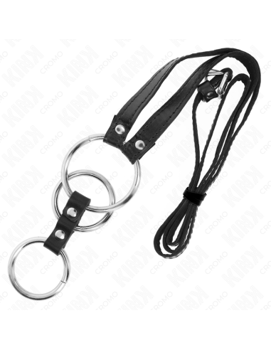 KINK ANILLO PENE METAL TRIPLE 38 CM A 5 CM CON CINTURAN POLIPIEL 112 CM