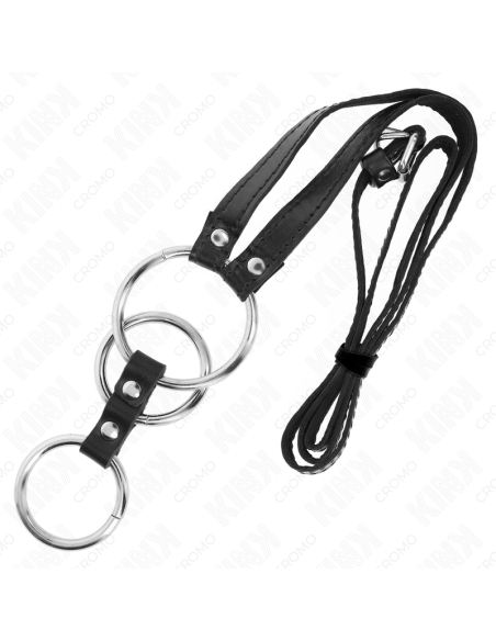 KINK ANILLO PENE METAL TRIPLE 38 CM A 5 CM CON CINTURAN POLIPIEL 112 CM