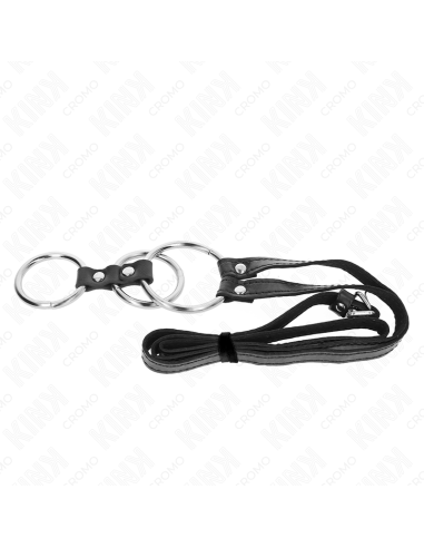KINK ANILLO PENE METAL TRIPLE 38 CM A 5 CM CON CINTURAN POLIPIEL 112 CM