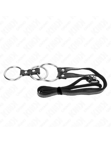 KINK ANILLO PENE METAL TRIPLE 38 CM A 5 CM CON CINTURAN POLIPIEL 112 CM