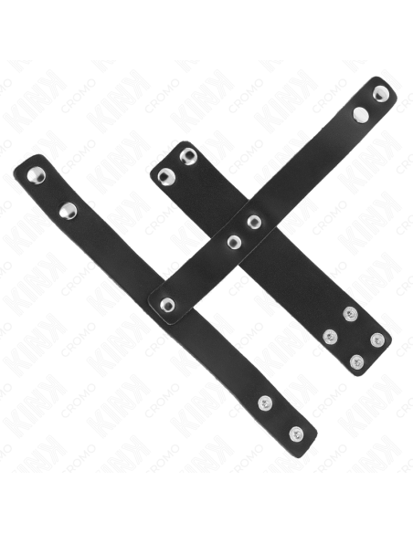 KINK ANILLO JAULA PENE CUERO CON DIVISOR DE BOLAS AJUSTABLE