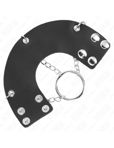KINK ANILLO PENE 4 CM CADENA 7 CM METAL CON CINTURAN CUERO