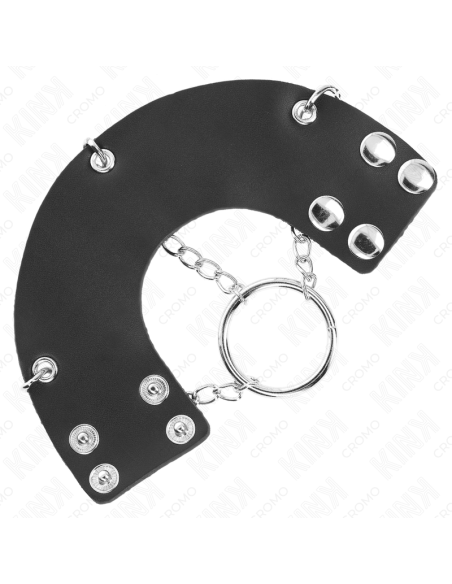 KINK ANILLO PENE 4 CM CADENA 7 CM METAL CON CINTURAN CUERO