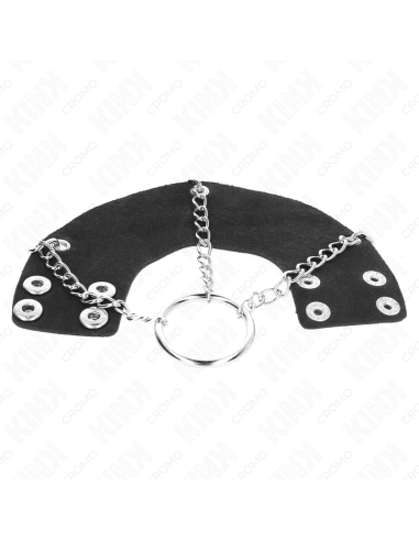 KINK ANILLO PENE 4 CM CADENA 7 CM METAL CON CINTURAN CUERO