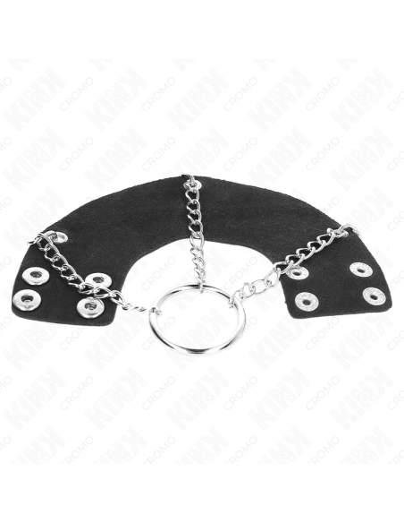 KINK ANILLO PENE 4 CM CADENA 7 CM METAL CON CINTURAN CUERO