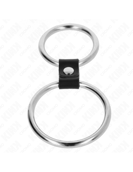 KINK ANILLO PENE DOBLE METAL 37 CM A 5 CM CONECTADOS POR CORREA POLIPIEL MODELO 1 KINK ANILLO PENE DOBLE METAL 37 CM A 5 CM CONECTADOS POR CORREA POLIPIEL MODELO 1