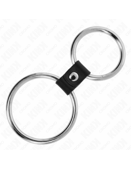 KINK ANILLO PENE DOBLE METAL 37 CM A 5 CM CONECTADOS POR CORREA POLIPIEL MODELO 1 KINK ANILLO PENE DOBLE METAL 37 CM A 5 CM CONECTADOS POR CORREA POLIPIEL MODELO 1