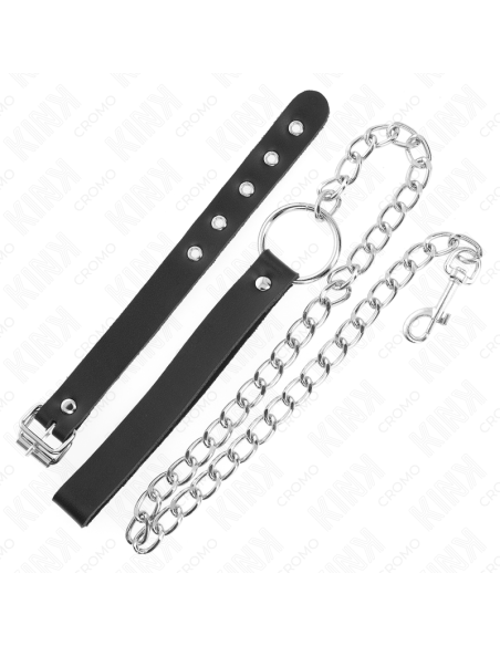 KINK ANILLO PENE CUERO CON CORREA 215 X 2 CM Y CADENA METAL 60 CM