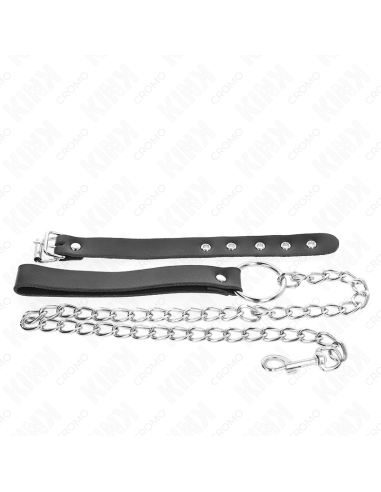KINK ANILLO PENE CUERO CON CORREA 215 X 2 CM Y CADENA METAL 60 CM