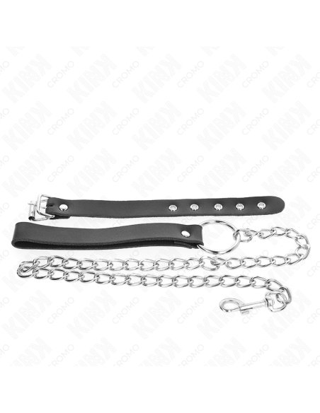 KINK ANILLO PENE CUERO CON CORREA 215 X 2 CM Y CADENA METAL 60 CM