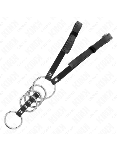 KINK 5 ANILLOS PENE 38 CM A 5 CM METAL CON CINTURAN POLIPIEL 112 CM