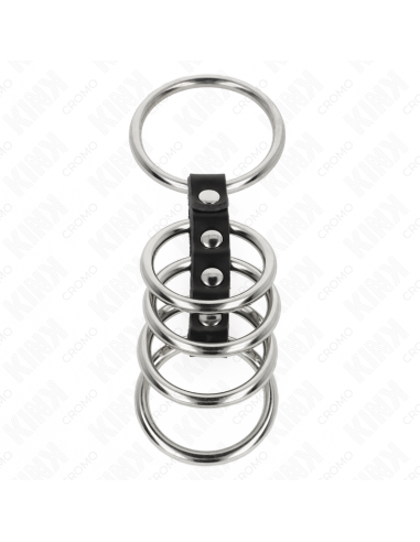 KINK 5 ANILLOS PENE 37 CM A 5 CM METAL CONECTADOS POR CUERO