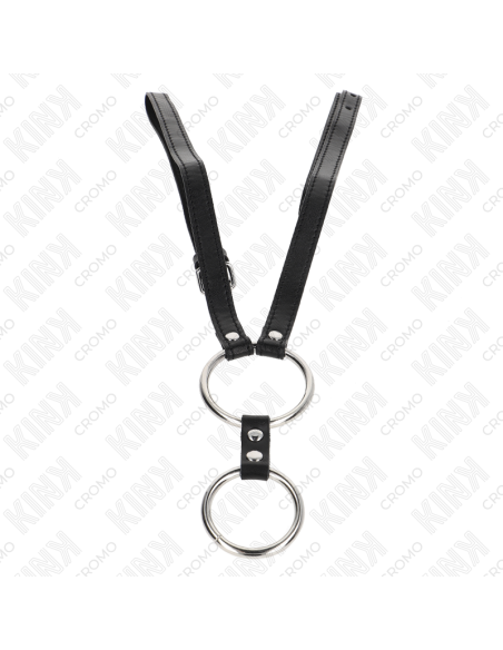 KINK ANILLO PENE DOBLE METAL 38 CM A 5 CM CON CINTURAN DE POLIPIEL 112 CM KINK ANILLO PENE DOBLE METAL 38 CM A 5 CM CON CINTURAN DE POLIPIEL 112 CM