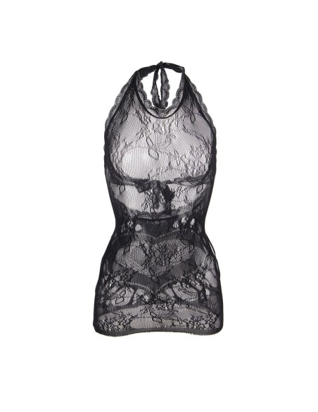 SUBBLIME 952075 VESTIDO CORTO DE REJILLA CON ESPALDA DESCUBIERTA Y DETALLE DE CORAZAN NEGRO TALLA ANICA