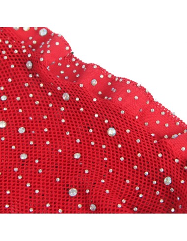 SUBBLIME 952181 BODYSTOCKING DE REJILLA CON GUANTES Y DIAMANTES ROJO TALLA ANICA