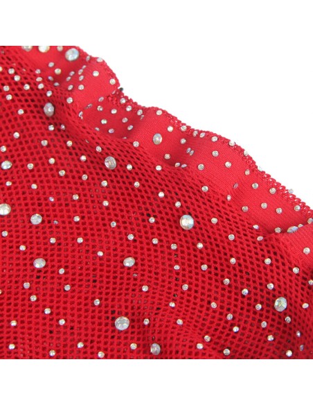 SUBBLIME 952181 BODYSTOCKING DE REJILLA CON GUANTES Y DIAMANTES ROJO TALLA ANICA