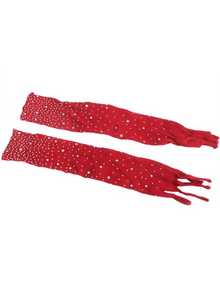 SUBBLIME 952181 BODYSTOCKING DE REJILLA CON GUANTES Y DIAMANTES ROJO TALLA ANICA